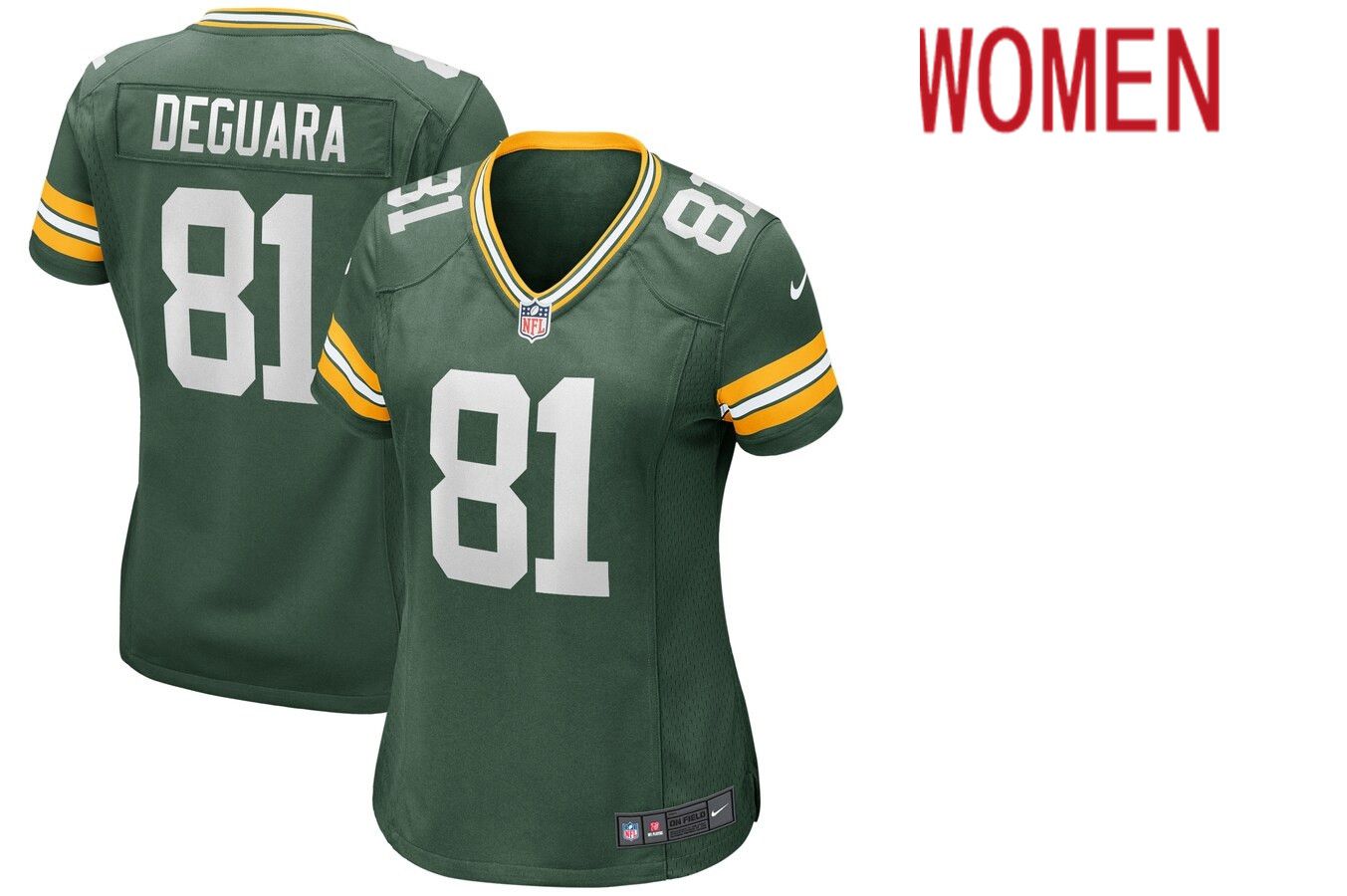 Women Green Bay Packers #81 Josiah Deguara Nike Green Game NFL Jersey